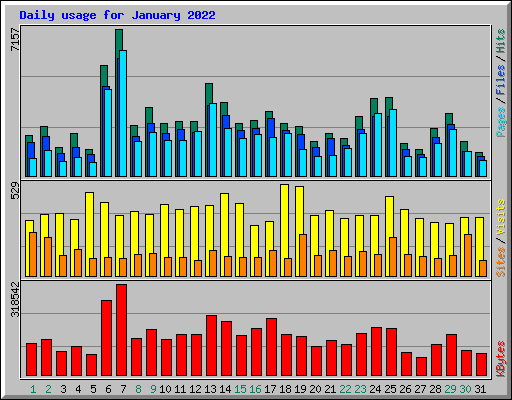 Daily usage for January 2022