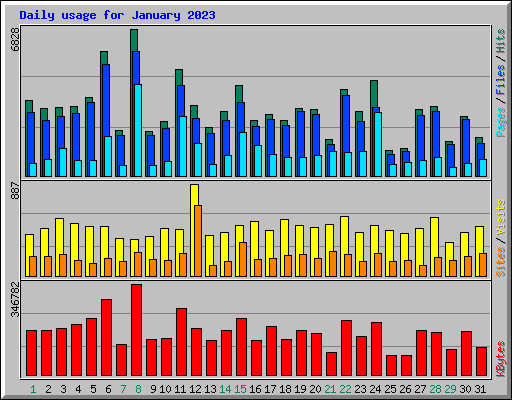 Daily usage for January 2023