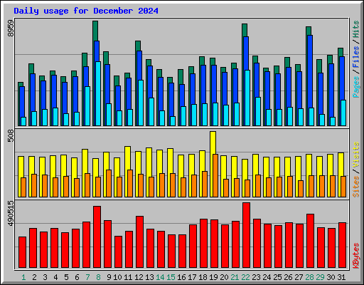 Daily usage for December 2024