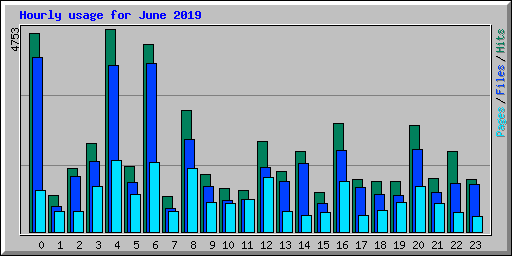 Hourly usage for June 2019