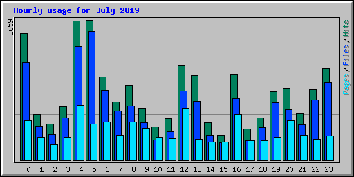 Hourly usage for July 2019