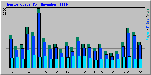Hourly usage for November 2019