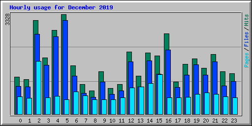 Hourly usage for December 2019