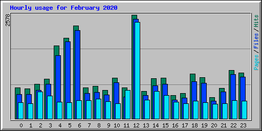Hourly usage for February 2020