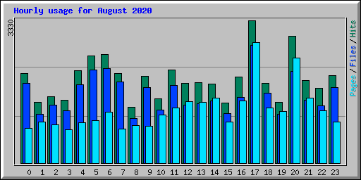 Hourly usage for August 2020