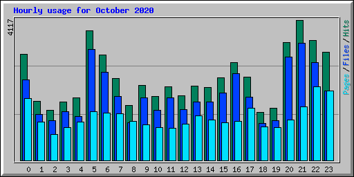 Hourly usage for October 2020