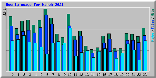 Hourly usage for March 2021