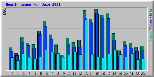 Hourly usage for July 2021