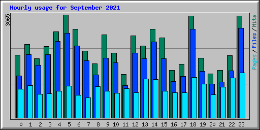 Hourly usage for September 2021