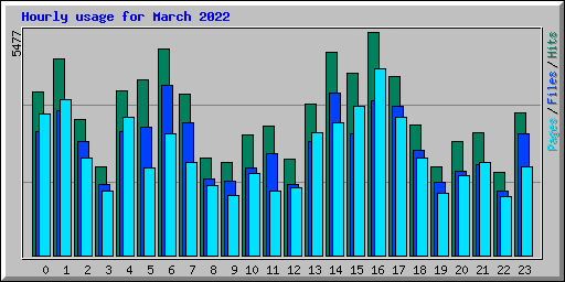 Hourly usage for March 2022