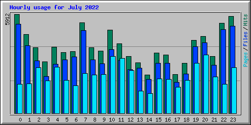 Hourly usage for July 2022