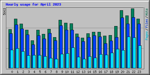 Hourly usage for April 2023