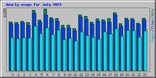 Hourly usage for July 2023